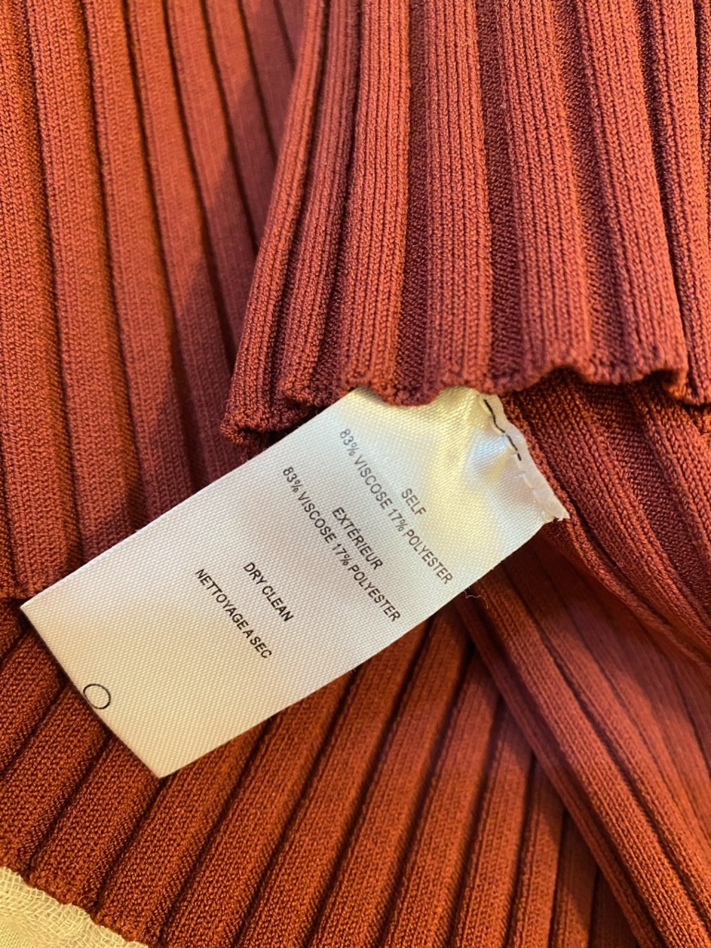 IF ONLY STUDIO  Burgundy Ribbed Button-Down Polo SWEATER. Size S - Picture 6 of 7